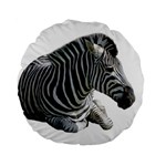 Zebra Standard 15  Premium Flano Round Cushion 