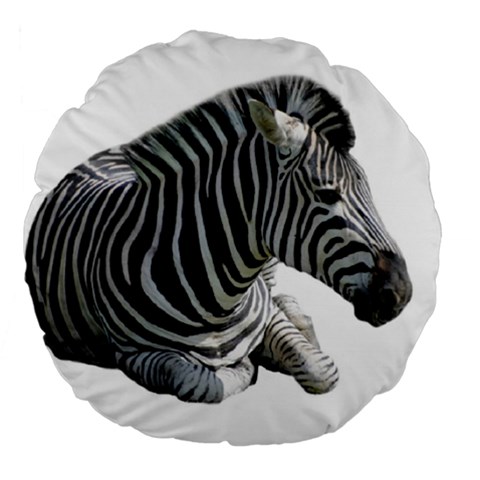 Zebra Large 18  Premium Flano Round Cushion  from ArtsNow.com Front