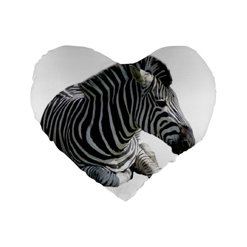 Zebra Standard 16  Premium Flano Heart Shape Cushion  from ArtsNow.com Front
