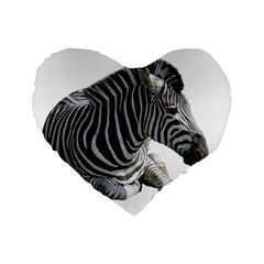 Zebra Standard 16  Premium Flano Heart Shape Cushion  from ArtsNow.com Front