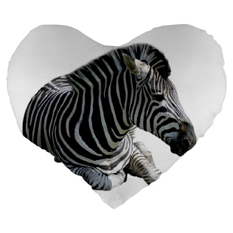 Zebra Large 19  Premium Flano Heart Shape Cushion from ArtsNow.com Back