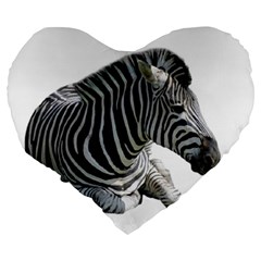 Zebra Large 19  Premium Flano Heart Shape Cushion from ArtsNow.com Back