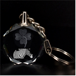 Zebra Clover 3D Engraving Circle Key Chain