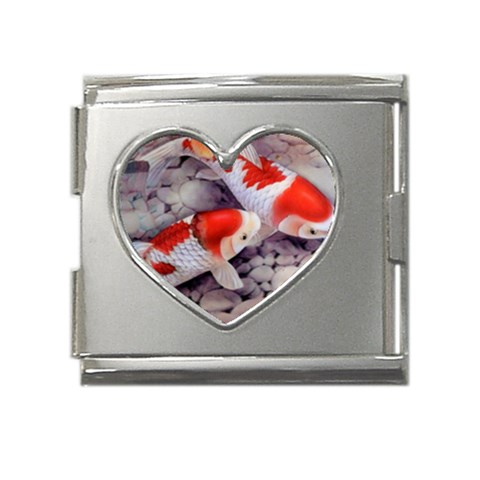 Koi Mega Link Heart Italian Charm (18mm) from ArtsNow.com Front