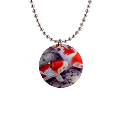 Koi 1  Button Necklace from ArtsNow.com Front