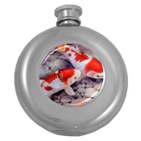 Koi Hip Flask (5 oz) from ArtsNow.com Front