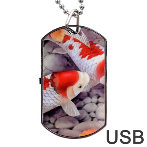 Koi Dog Tag USB Flash (Two Sides) from ArtsNow.com Front