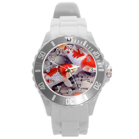 Koi Round Plastic Sport Watch (L) from ArtsNow.com Front