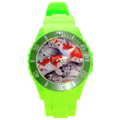 Koi Round Plastic Sport Watch (L) from ArtsNow.com Front