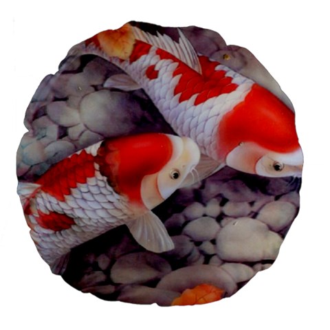 Koi Large 18  Premium Flano Round Cushion  from ArtsNow.com Front