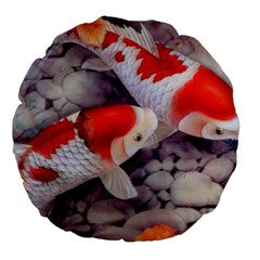 Koi Large 18  Premium Flano Round Cushion  from ArtsNow.com Back