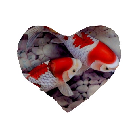 Koi Standard 16  Premium Flano Heart Shape Cushion  from ArtsNow.com Back