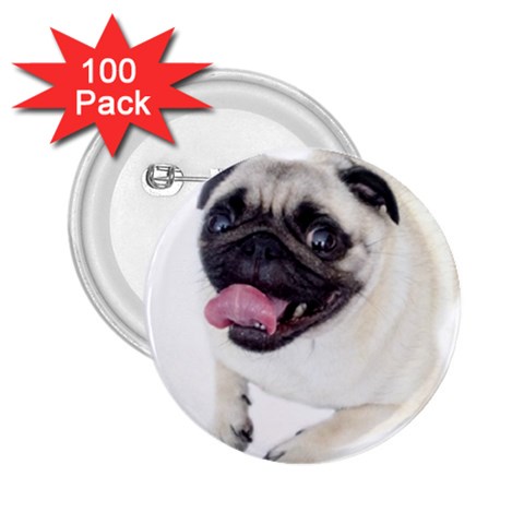 Pug Dog 2.25  Button (100 pack) from ArtsNow.com Front