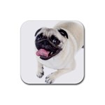 Pug Dog Rubber Coaster (Square)