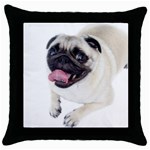 Pug Dog Throw Pillow Case (Black)