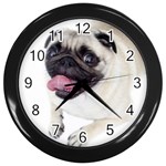 Pug Dog Wall Clock (Black)