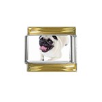 Pug Dog Gold Trim Italian Charm (9mm)