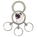 Pug Dog 3-Ring Key Chain