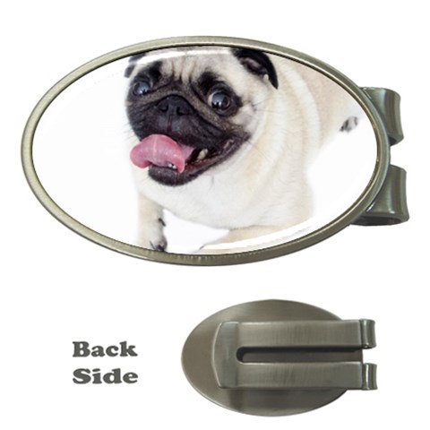 Pug Dog Money Clip (Oval) from ArtsNow.com Front