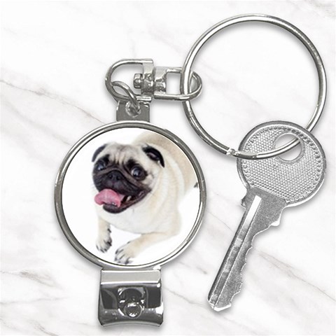 Pug Dog Nail Clippers Key Chain from ArtsNow.com Front