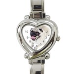Pug Dog Heart Italian Charm Watch
