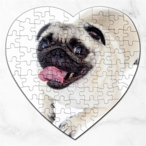 Pug Dog Jigsaw Puzzle (Heart) from ArtsNow.com Front