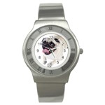 Pug Dog Stainless Steel Watch