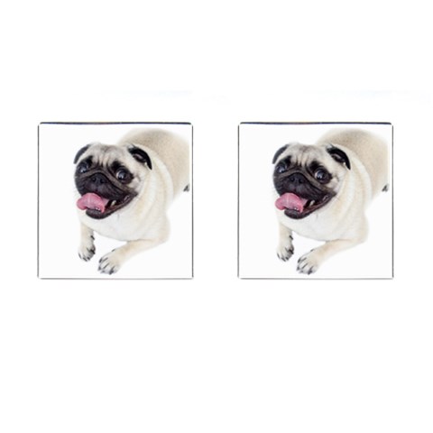 Pug Dog Cufflinks (Square) from ArtsNow.com Front(Pair)