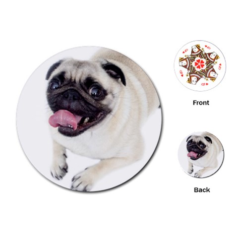 Pug Dog Playing Cards (Round) from ArtsNow.com Front