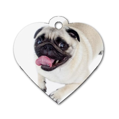 Pug Dog Dog Tag Heart (One Side) from ArtsNow.com Front