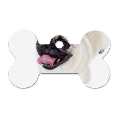Pug Dog Dog Tag Bone (Two Sides) from ArtsNow.com Front