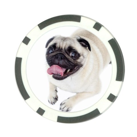 Pug Dog Poker Chip Card Guard from ArtsNow.com Front