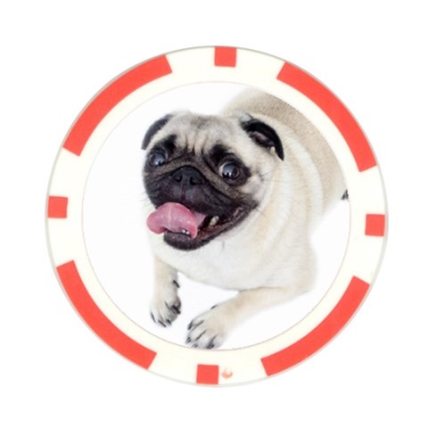 Pug Dog Poker Chip Card Guard from ArtsNow.com Front