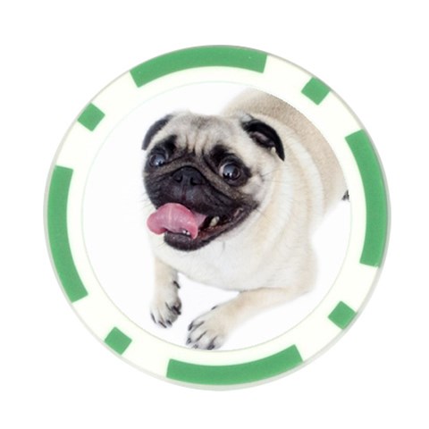 Pug Dog Poker Chip Card Guard from ArtsNow.com Front