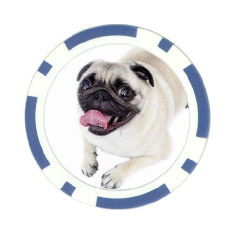Pug Dog Poker Chip Card Guard from ArtsNow.com Front