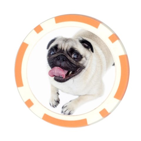 Pug Dog Poker Chip Card Guard from ArtsNow.com Front