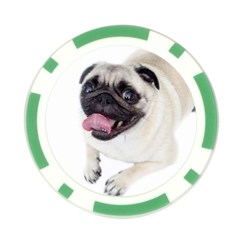 Pug Dog Poker Chip Card Guard from ArtsNow.com Back