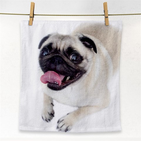Pug Dog Face Towel from ArtsNow.com Front
