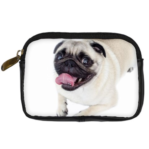 Pug Dog Digital Camera Leather Case from ArtsNow.com Front