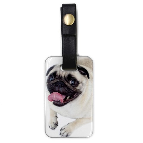 Pug Dog Luggage Tag (one side) from ArtsNow.com Front