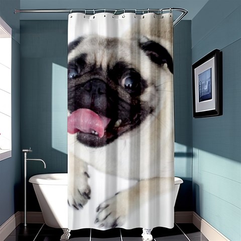 Pug Dog Shower Curtain 36  x 72  (Stall) from ArtsNow.com Curtain(36 X72 ) - 33.26 x66.24  Curtain(36 X72 )
