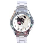 Pug Dog Stainless Steel Analogue Watch