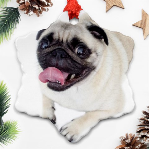 Pug Dog Snowflake Ornament (Two Sides) from ArtsNow.com Front