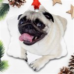 Pug Dog Snowflake Ornament (Two Sides)