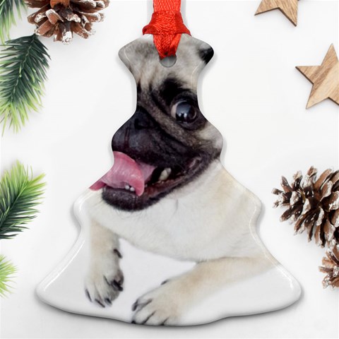 Pug Dog Christmas Tree Ornament (Two Sides) from ArtsNow.com Front