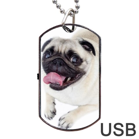 Pug Dog Dog Tag USB Flash (One Side) from ArtsNow.com Front