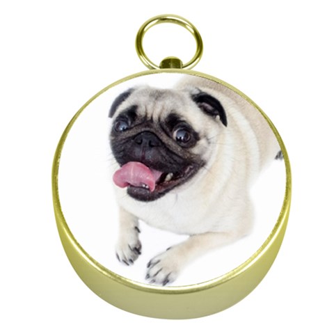 Pug Dog Gold Compass from ArtsNow.com Front