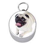 Pug Dog Silver Compass (Mini)
