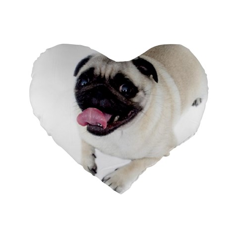 Pug Dog Standard 16  Premium Flano Heart Shape Cushion  from ArtsNow.com Front