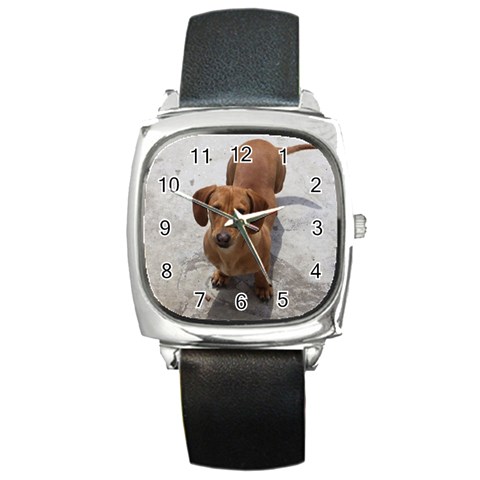 Weiner Dog Square Metal Watch from ArtsNow.com Front